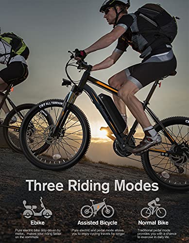 Electric Bike, TotGuard Electric Bike for Adults 26'' Ebike with 350W Motor, 19.8MPH Electric Mountain Bike with Lockable Suspension Fork, Removable 36V/10.4Ah Battery, Professional 21 Speed Gears