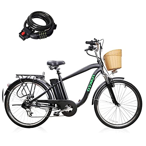 Electric Bike Adult Electric Bicycles 26" 250W Electric Bicycle with 36V10.4AH Lithium Battery, Professional 6 Speed Gears with Charger and Locks