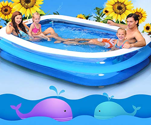 Honeydrill Inflatable Swimming Pool Family Backyard Pool, Good Choice for Backyard, Outdoor, Garden, Water Party, Lovely Size for Kids (102x69x20 inches)