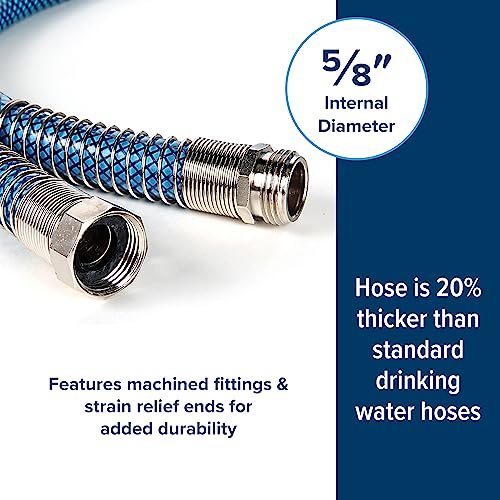 Camco TastePURE 35-Foot Premium Camper/RV Drinking Water Hose | Features a Heavy-Duty No-Kink Design with Strain Relief Ends & 5/8-Inch Inside Diameter | NSF Drinking Water Safe Certified (22843)