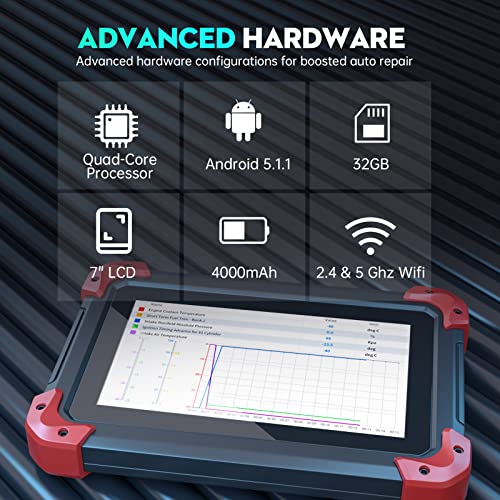 XTOOL D7 Diagnostic Scan Tool, 2022 Newest, Bi-Directional Control, 28+ Services, All System Diagnostic, Key Programming, Power Balance, EVAP Test, ABS Bleed, Injector Coding, Oil Reset, EPB, SAS, DPF