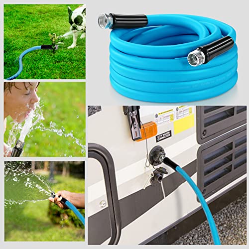 Automavenn RV Water Hose 50 Ft, 5/8'' Premium Drinking Water Hose For RV Camper and Marine- Lead, Phthalate and BPA Free, Drinking Water Safe, Anti Kink, Garden Hose, Blue
