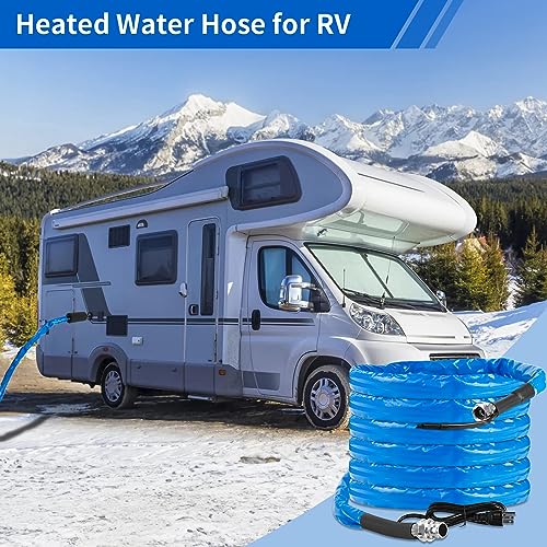 Doosela Heated Water Hose for RV, 33FT Heated Drinking Water Hose with Abrasion-Resistant Cover,Withstand Temperatures Down to -40°F, Ideal for RV, Camper,Truck