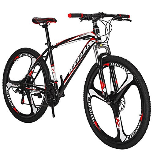 Moutain Bike TSMX1 21 Speed MTB 27.5 Inches Wheels Dual Suspension Mountan Bicycle (K-red)