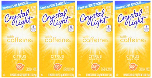 Crystal Light On The Go Citrus Caffeine, 10 Packets (Pack of 4)