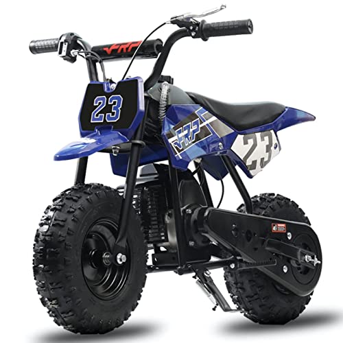FRP DB002 50CC 2-Stroke Kid Dirt Bike, Mini Kid Dirt Bikes W/EPA Approved Gas Powered Engine for Kids Over Age 8, Upgrade Tires for Kid Dirt Bike Gas Speed Up 20 Mph Weight Support 165 LB