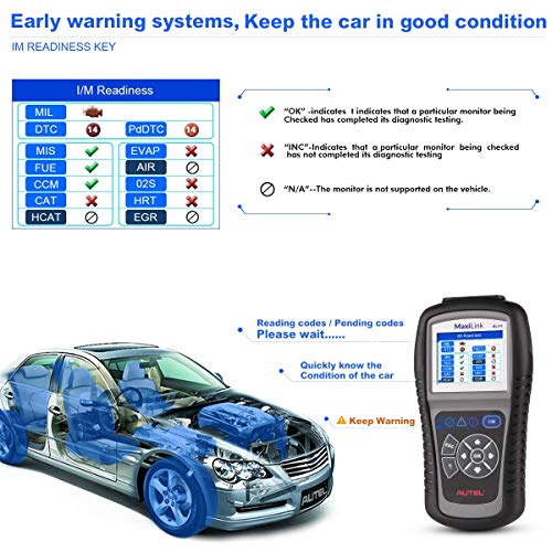 Autel MaxiLink ML519 OBD2 Code Reader [Same with AutoLink AL519], Enhanced Mode 6 Fault Code Reader, Turn Off Check Engine Light (MIL), Clear Codes, One-Click Smog Check, Upgraded Ver. of AL319