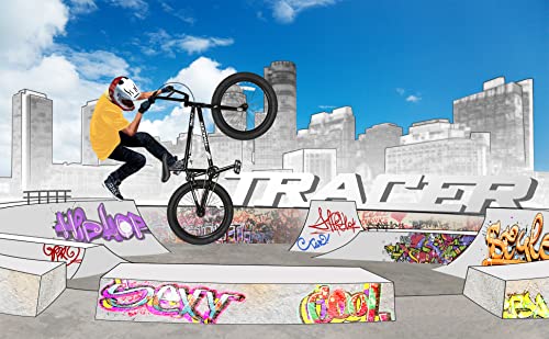 TRACER Edge Freestyle BMX Bike for Adult and Beginner-Level to Advanced Riders,20 Inch Wheels, Hi-Ten Steel Frame
