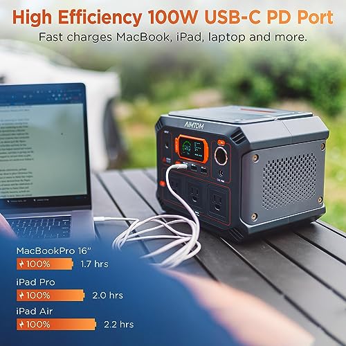 Portable Power Station Rebel400, 3x 440W (800W Surge) AC Outlets, 4-Mode LED, USB, DC, Type-C, 296Wh Lithium Battery Solar Generator (Solar Panel Optional) for Camping, Power Outage, Home Backup