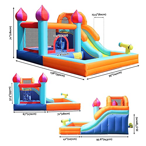 ALIFUN Inflatable Bounce House with Pool Slide ,Inflatable Water Slide ,Inflatable Bounce Slide ,Inflatable Slide Wet and Dry Both ok. with Free Premium Air Blower,Carry Bag,Repair Kits