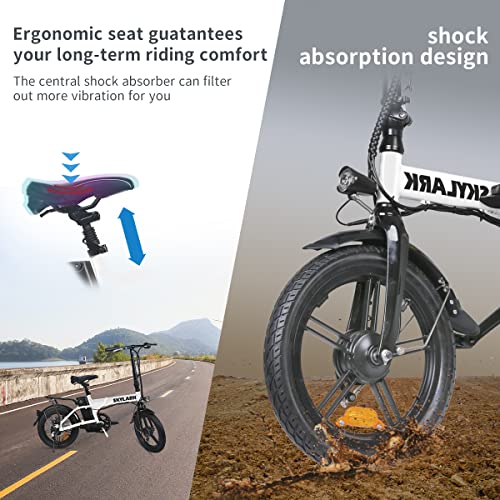 16" Folding Electric Bicycle Lightweight and 350W Brushless Motor Aluminum Folding EBike, Electric Bicycles for Adults…