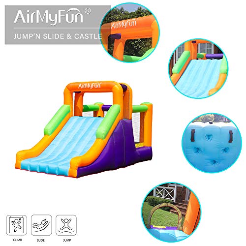 AirMyFun Bounce House with Slide, Inflatable Durable Sewn Jumper Castle, Bouncy House for Adults Kids Outdoor Indoor