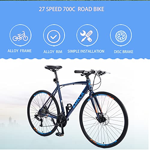 Merax Road Bike Lightweight Alloy 27 Speed 700C Racing Bicycle with Disc Brake