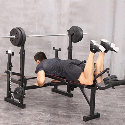 PSKOO Adjustable Bench For Weight Lifting,Squat Machine Strength Training Smith Machines Leg Extension Machine Home Gym Cage