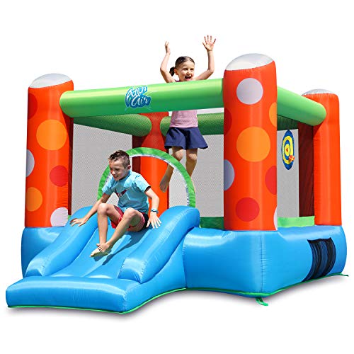 Action air Bounce House, Inflatable Bounce House Without Air Blower, Bouncy Castle with Durable Sewn and Extra Thick, Family Backyard Jump House, Great Gift for Kids(9451-IP, Without Blower)