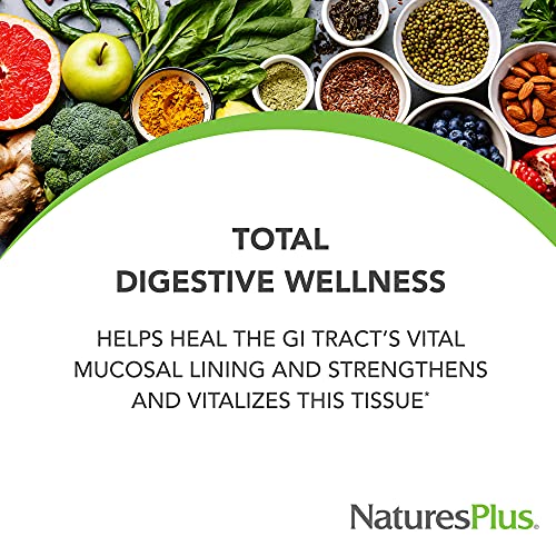NaturesPlus GI Natural Total Digestive Wellness - 90 Bi-Layered Tablets, Pack of 2 - with L-Glutamine, Probiotics, Prebiotics & Enzymes - Gluten Free - 60 Total Servings