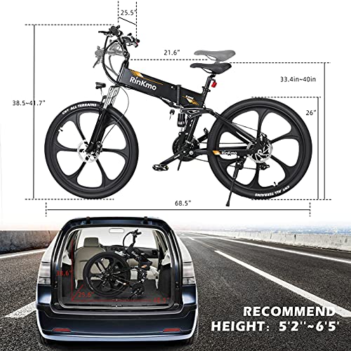 Folding Electric Bikes for Adults ，21 Speed Mountain Ebike 350W Electric Bicycle with 36V 10AH Removable Battery, Dual Disc Brake 26 Inches Wheel Aluminum Front Suspension Bicycle for Men/Women