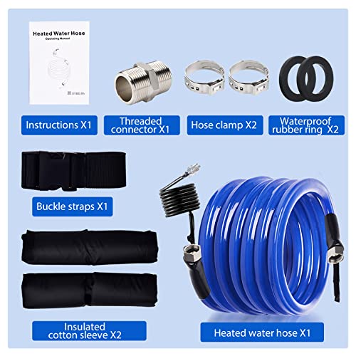 100FT 15FT 50FT Heated Drinking Water Hose -45 ℉ Antifreeze 3.0 Upgraded Function for Rv Gardon Home with Energy Saving Thermostat, Easier to Use, Rv Accessories