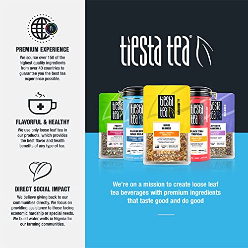 Tiesta Tea - Nutty Almond Cream, Loose Leaf Cinnamon Almond Herbal Tea, Non-Caffeine, Hot & Iced Tea, 6.2 oz Tin - 50 Cups, Natural Flavored, No Artificals, Herbal Tea Loose Leaf