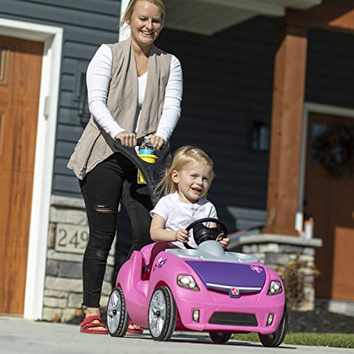 Step2 Whisper Ride II Ride On Push Toy Car, Pink – Ride On Car with Included Seat Belt, Easy Storage and Transport, Makes a Great Stroller Alternative