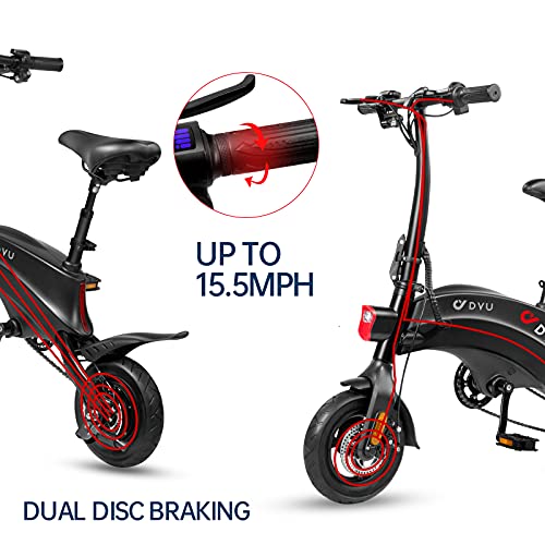 Electric Bike for Adults Teens,DYU S2 10" Mini Size Folding Electric Bicycle,Commuter City E-Bike with 240W Motor and 36V 10AH Lithium-Ion Battery,37-45 Miles Travel Range