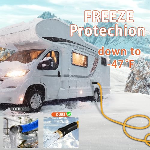 50 ft Heated Drinking Water Hose For RV with Energy Saving Farthermost – Water Line Freeze Protection Down to -31°F –Heated Hoses to Keep Water Running in Freezing temp for RV/Camper/Home/Garden/Farm