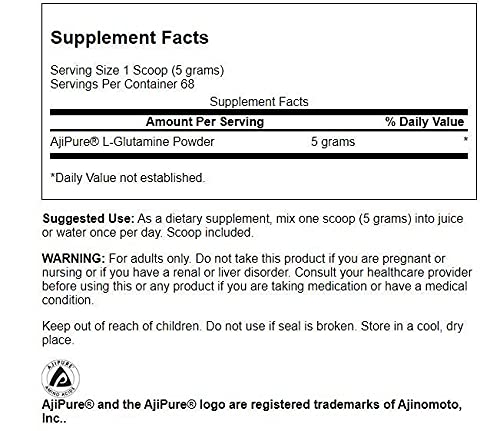 Swanson Amino Acid Ajipure L-Glutamine Powder 12 Ounce (340 g) Pwdr