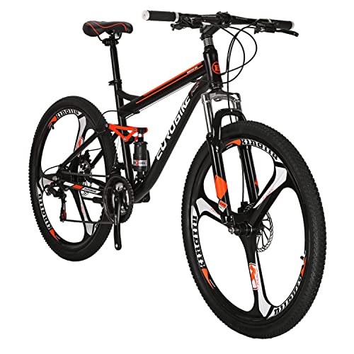 Eurobike Full Suspension S7 Mountain Bikes 21 Speed Shifting Gears 27.5 Inches Mag Wheel Adult Mountain Bicycle