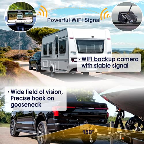 Wireless Backup Camera Magnetic WiFi: Rechargeable Truck Trailer Hitch Rear View Camera HD 1080P Car RV Camper Reverse Cam Night Vision Easy to Use for iPhone Android DoHonest V7