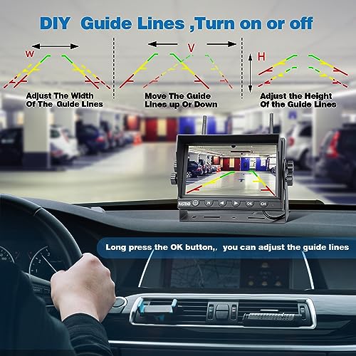 VASTEND 7 Inch RV Backup Camera Wireless, HD 1080P DVR Backup Camera High-Speed Rear View Observation System Stable Signals for RVs, Trucks, Trailers, IP69 Waterproof IR Night Vision