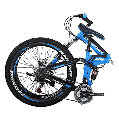 Mountain Bike TSMG4 Adult Bike 26 inch Bike Dual Suspension Folding Bike Blue