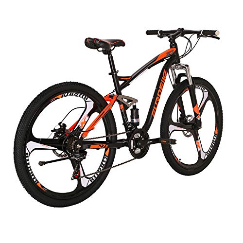 LZBIKE Mountain Bikes E7 27.5inchs Bicycle Steel Frame 21speed 7 Frame Shock Absorption 3-Spoke Wheels Mountain Bicycle Orange
