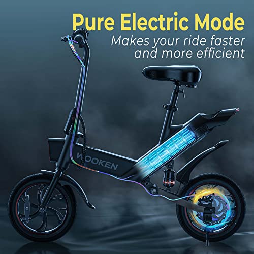 Electric Bike,Electric Scooter 12" Ebike 350W Folding Electric Bike,Electric Bicycle 15.5MPH,Mini Bikes for Adults/Teens,Waterproof Electric Mini Bike with 36V 6AH Battery, Shock Absorber,Disc Brake