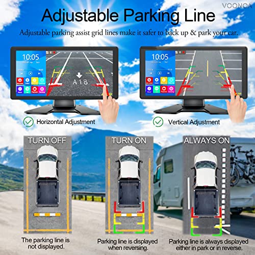 4K RV Backup Camera System 10.36" Quad Split Touch Screen Monitor with 4 1080P Rear Side View Camera, DVR Recording Bluetooth MP3 MP5 IP69 Waterproof Night Vision for RV Truck Semi Trailer Bus Tractor