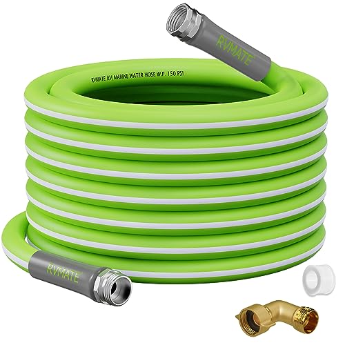 RVMATE RV Water Hose 75FT, 5/8” Inner Diameter Drinking Water Hose Lead-ree, No Leaking Garden Hose For RV/Trailer/Camping, RV Accessories