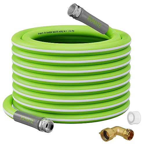 RVMATE RV Water Hose 100FT, 5/8” Inner Diameter Drinking Water Hose Lead-free, No Leaking Garden Hose For RV/Trailer/Camping, RV Accessories