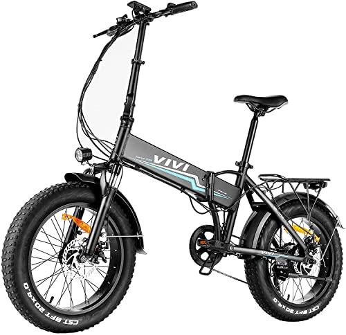 VIVI Folding Electric Bike for Adults 20" x 4.0 Fat Tire Electric Bicycle 500W/350W City Ebike 48V 10.4AH Adult Electric Bicycles with Removable Battery, Up to 50 Miles, Shimano 7-Speed Commuter Bike