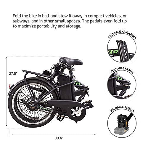 nakto 20" 250W Foldaway Electric Bike Sport Mountain Ebike with Remove 36V10A Lithium Battery …