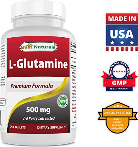 Best Naturals L-Glutamine 500mg, 250 Tablets (250 Count (Pack of 2))