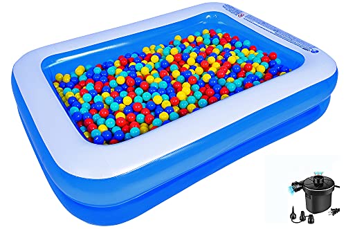Family Inflatable Swimming Pool (Included Pump) Amocane 79x59x20in , Suitable for Babies, Children, Adults, Large Inflatable Lounge, Backyard, Garden Simple Swimming Pool (for 3+ Years Old )