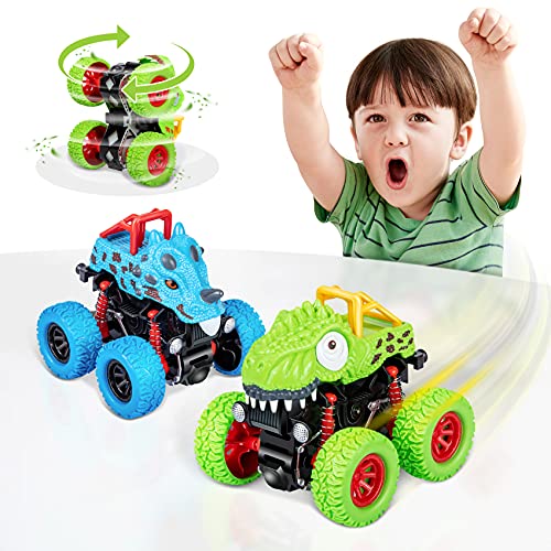 LODBY Dinosaur Toys for 2 3 4 5 Year Old Boys Gifts, Pull Back Vehicles Toys Monster Truck for Toddler Boys Toys Age 2-4-6, Dino Cars Dinosaur Toys for Kids 3-5 Year Old Boy Christmas Birthday Gifts