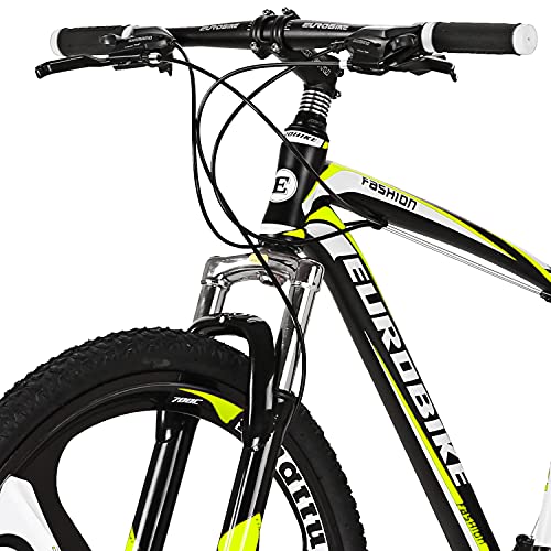 Eurobike X1 Front Shock Mountain Bike 21 Speed Adult Bike 27.5 Inch 3 Spoke Wheel Student Mountain Bicycle Blackyellow