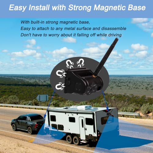Idpoo Magnetic Backup Camera Wireless with 7" Monitor Rechargeable Large Capacity Battery Rear View,3 Mins Easy Install,for Gooseneck Horse Travel Trailer Boat Fifth Wheels Car RV Camper Trucks.