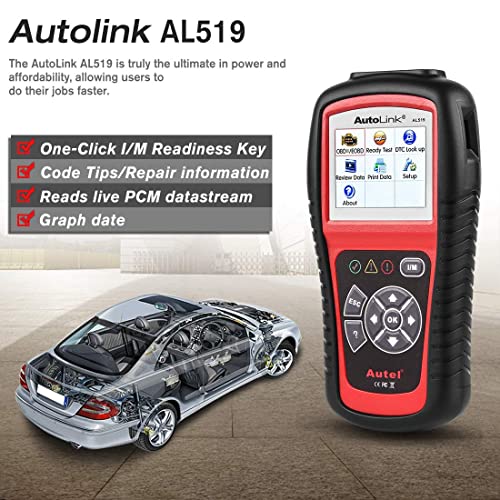 Autel AutoLink AL519 OBD2 Scanner Enhanced Mode 6 Check Engine Code Reader, Universal Car Diagnostic Tool, DTC Lookup, Upgraded Ver. of AL319