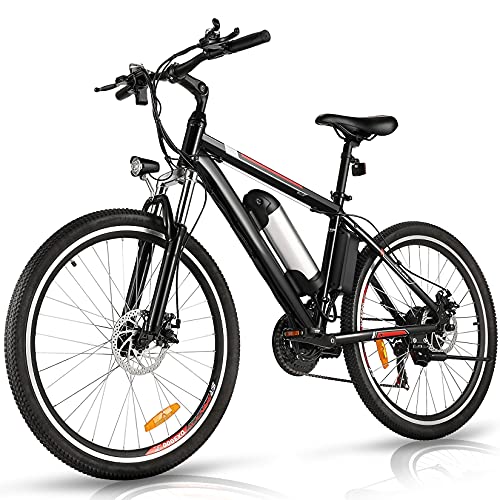 Aceshin 26'' Electric Bike, Electric Bicycle with 36V 8Ah Removable Large Capacity Lithium-Ion Battery, 250W Motor and Professional 21 Speed Gear (Black)