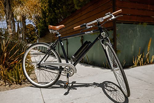 Hurley Electric Bikes Amped Urban Single Speed E-Bike (Blue Sea, Large / 19)
