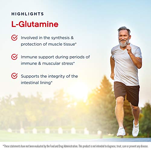 Jarrow Formulas L-Glutamine - 120 Veggie Caps - Supports Muscle Tissue & Immune Function - 100% L-Glutamine - 120 Servings