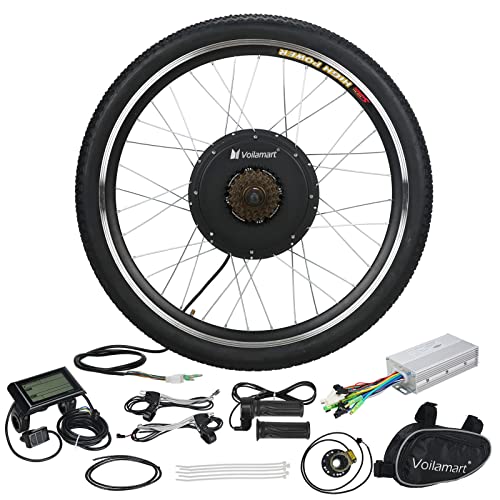 Voilamart Electric Bike Conversion Kit 28" Rear Wheel 48V 1000W E-Bike Conversion Kit, Cycling Hub Motor with Intelligent Controller and PAS System for Road Bike