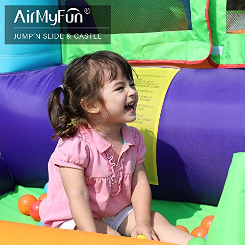 AirMyFun Bounce House for Kids Toddler Inflatable Bouncy Castle with Blower Outdoor Indoor Backyard Jumping House with Slide