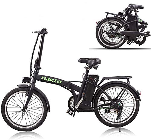 BRIGHT GG 20'' Folding Electric Bicycle Foldable Ebike City Electric Bike with 250w Rear Hub Motor and 36V 10AH Lithium Battery,Lock and Charger